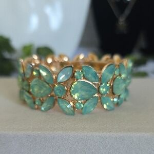 Gold Mint Green Glam Bracelet